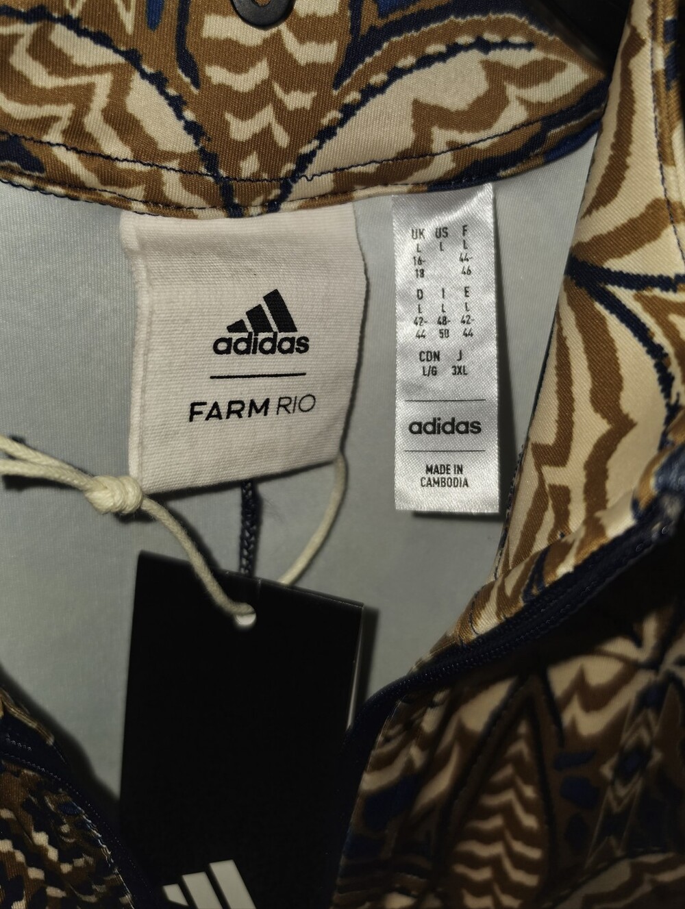 NWT Adidas x Farm Rio Zip-Up Dress | Blue, L - Picture 6 of 10